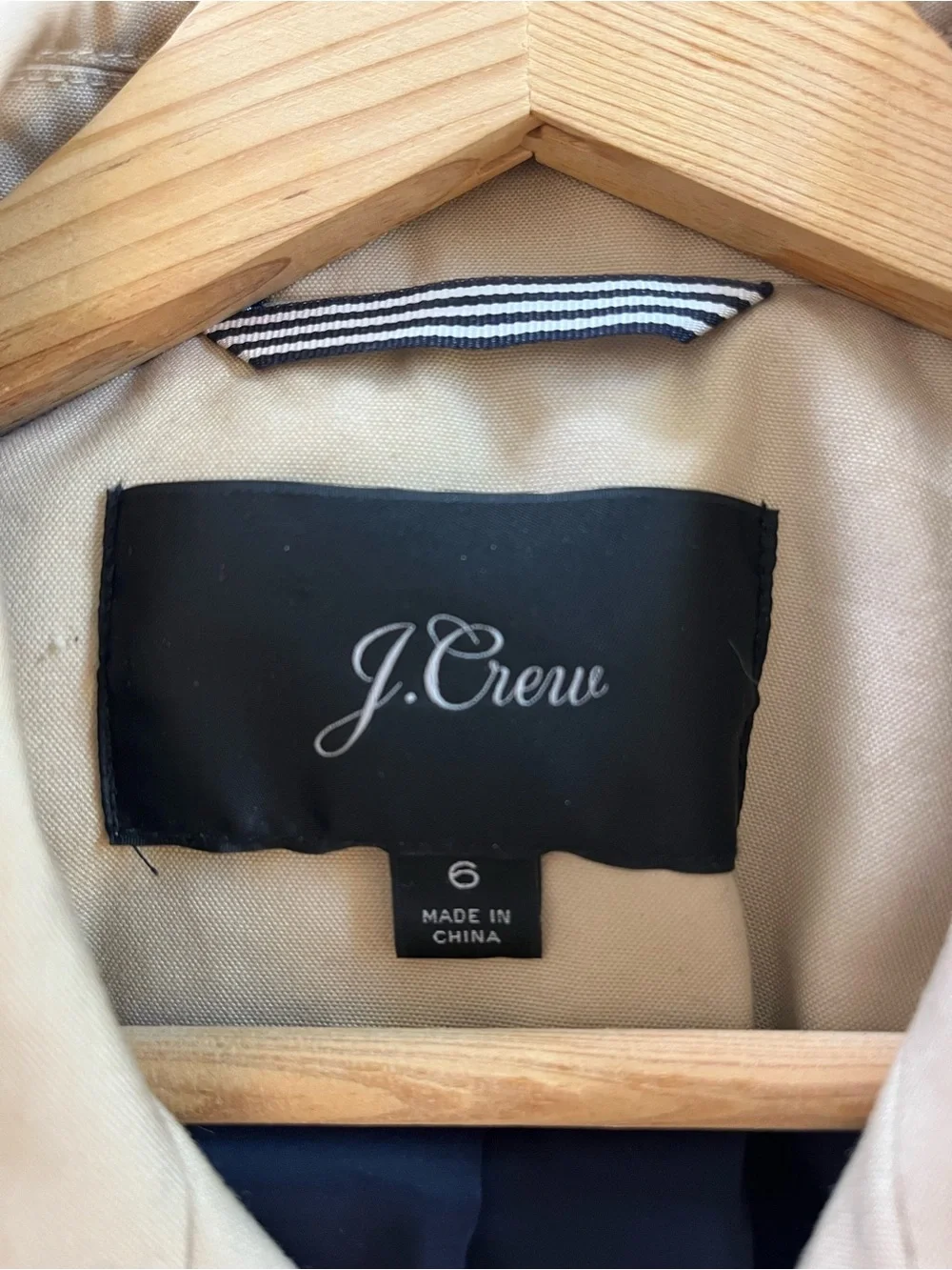 J. Crew Tan Double-Breasted Trench Coat with Belt Size 6
